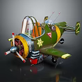 Green Vintage Fighter Jet With Propeller Cockpit Star Emblem And Number 2