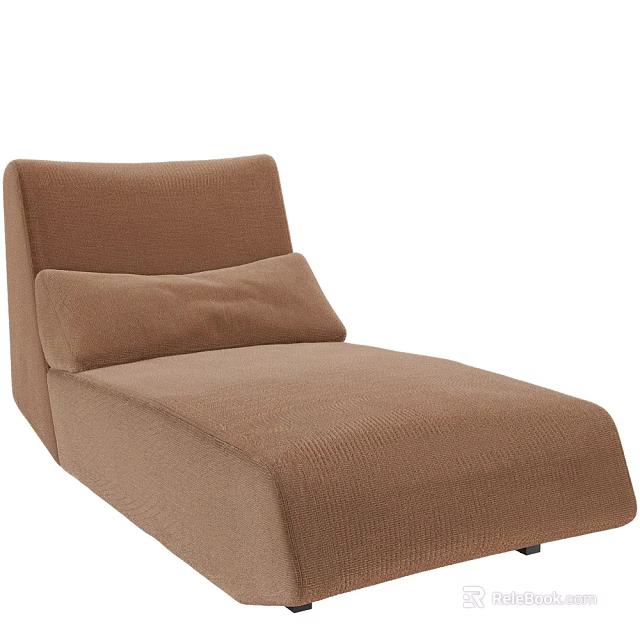 Brown Corduroy Single Sofa With Modern Minimalist Design And Comfortable Cushion 3d model