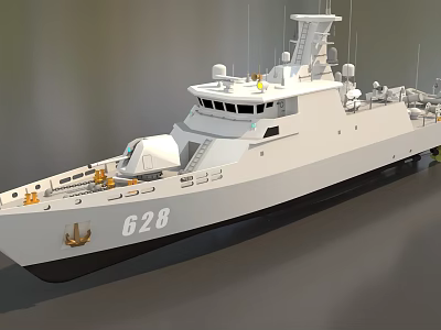 White Warship Number 628 With Superstructure Antennas And Deck Equipment On Hull 3d model White Warship Number 628 With Superstructure Antennas And Deck Equipment On Hull 3d model