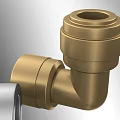 Gold And Silver Metal Pipe Elbow Fittings For Plumbing Applications And Projects