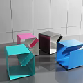 Modern Colorful Cube Coffee Tables with Sleek Surface and Contemporary Look