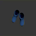 Stylish Blue Waterproof Rain Boots With Yellow Rubber Soles For Daily Wear