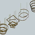 Elegant Modern Spiral Metallic Chandeliers Hanging In Contemporary Home Design