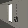 Unique Shaped Chandelier With Glass Design Hanging From Metal Chain