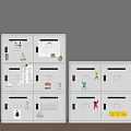 White Filing Cabinets with Multiple Drawers Sticky Notes Stickers and Office Supplies