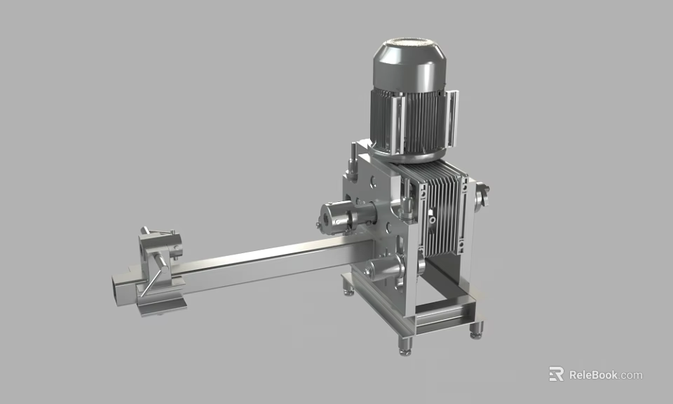 Industrial Equipment With Electric Motor Stable Base And Metal Support Structure 3d model 