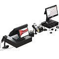 Commercial Retail POS Systems With Touchscreen Monitors Barcode Scanners And Card Readers