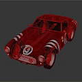 Red Vintage Racing Car With White Stripes And Number 19 Classic Design
