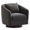 Modern Brown Single Chair With Dark Cushion Swivel Base Design