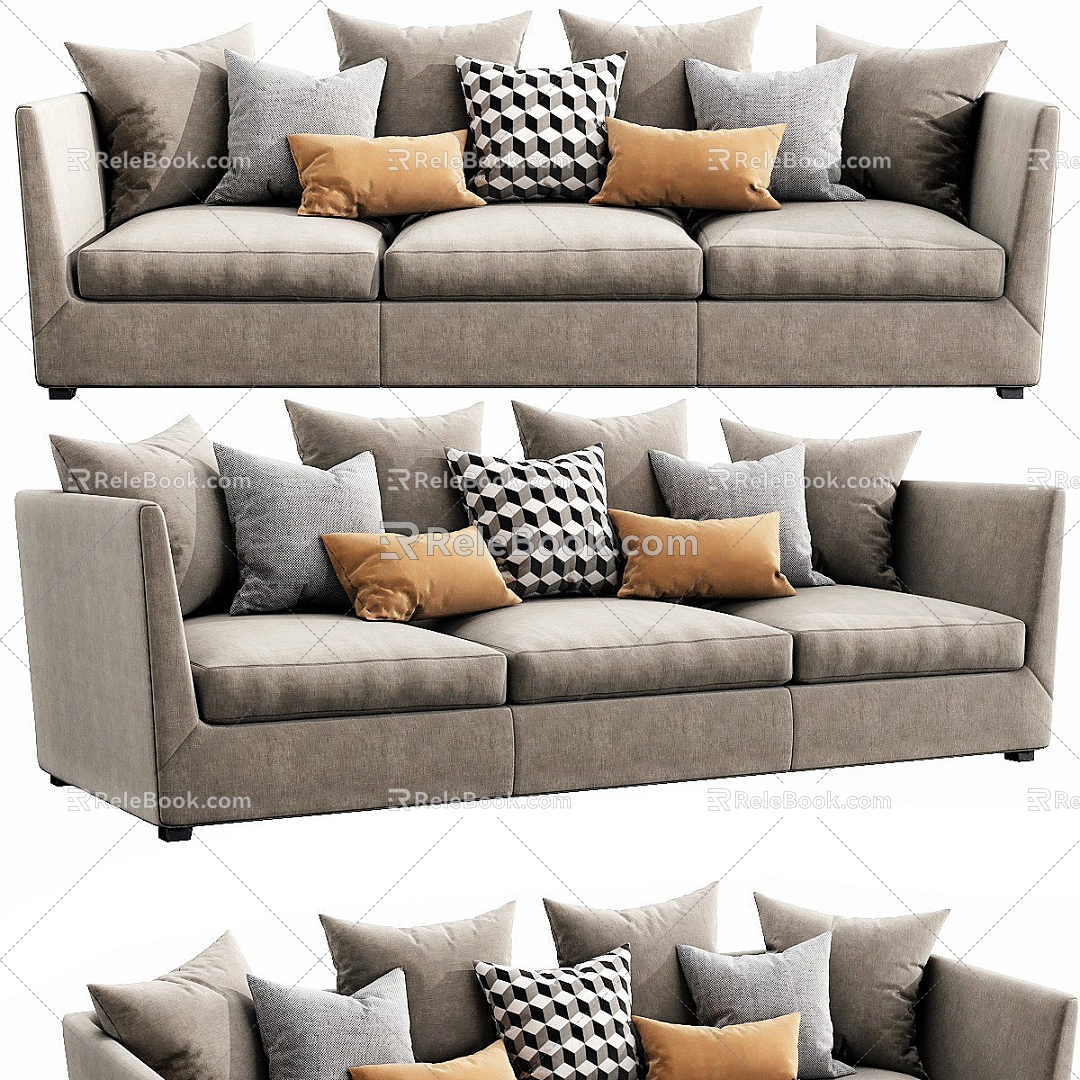 Modern Multi-Person Sofa Sofa Two-Person Sofa Casual Sofa Living Room Sofa Leather Sofa Corner Sofa 3d model