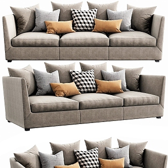 Modern Multi-Person Sofa Two-Person Sofa Casual Sofa Living Room Sofa Leather Sofa Corner Sofa 3d model