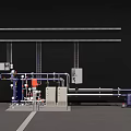 Industrial Process Equipment Setup With Pipes Valves Control Panels And Components