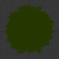 Two Lush Green Garden Trees as Decorative Features with Human Silhouette