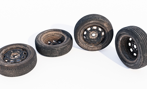 Modern tires old wheels 3d model