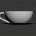 White Coffee Cup With Beautiful Latte Art On A Matching Saucer Background