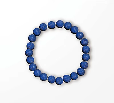 Stylish Blue Beaded Bracelet With Round Smooth Gemstone Beads For Jewelry Collection 3d model
