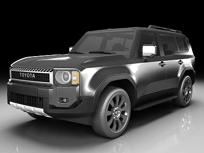 Black SUV Car With Modern Rugged Design Front Grille And Alloy Wheels 3d model