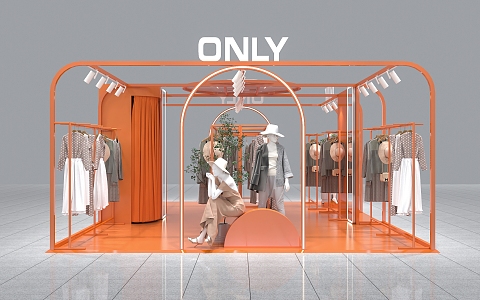 Multi-point shopping mall, clothing store, women's clothing store 3d model