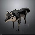3D Wolf Character With Gray Brown Fur And Blue Eyes In Standing Pose