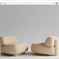 Modern Combination Sofa Double Sofa 3d model