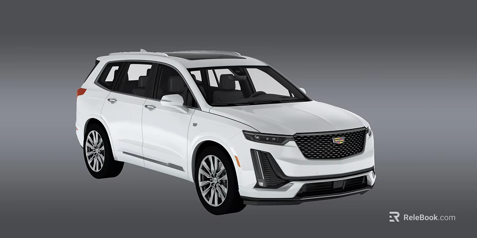 White Cadillac SUV Modern Exterior Design With Sleek Grille And Alloy Wheels 3d model 