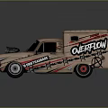 Beige Military Vehicle With Operation Reconnaissance Graphics Exposed Engine And Sturdy Tires