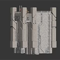 Ancient Stone Architecture With Tall Pillars And Decorative Platform Structures