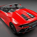 Red Convertible Sports Car With Sleek Design Front Headlights And Luxury Brand Logo