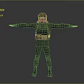 Game Movie Character In Black Tactical Gear With Gas Mask And Helmet