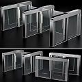 Modern Automatic Turnstiles With Metal Frames And Glass Doors For Public Access Control 3d model