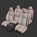 White Leather Public Chairs In Modern Design For Vehicle Seating With Multiple Units