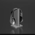 Modern Audio Headphones With White Stand And Sleek Minimalist Design Setup