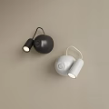 Modern Minimalist Wall Lamps With Black White Spherical Base And Cylindrical Light Head