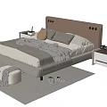 Double bedside table 3d model