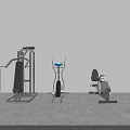 Modern Indoor Gym Fitness Equipment Including Treadmill Elliptical And Strength Training Machines
