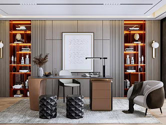 Modern study 3d model