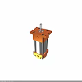 Orange Pneumatic Cylinder Industrial Equipment With Metal Rod And Flange