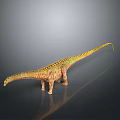 Colorful Long Neck Dinosaur Model With Yellow Green Stripes And Reflective Surface