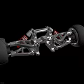 Car Suspension System With Metal Frame Shock Absorbers And Wheels
