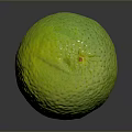 Fresh Green Lemon With Textured Surface On Dark Background Showing Clear Reflection
