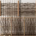 New Chinese-style Guardrail Bamboo Wood Fence Bamboo Fence Log Railing Tree Railing Dry Branch Railing 3d model