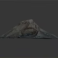 Two Gray Textured Mountain Shaped Decorative Landscape Models