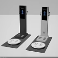 Standing Medical Body Composition Analyzer Devices With Digital Display And Circular Platform 3d model
