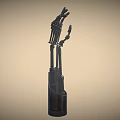 Black Robotic Mechanical Arm Model With Detailed Joints And Metal Structure