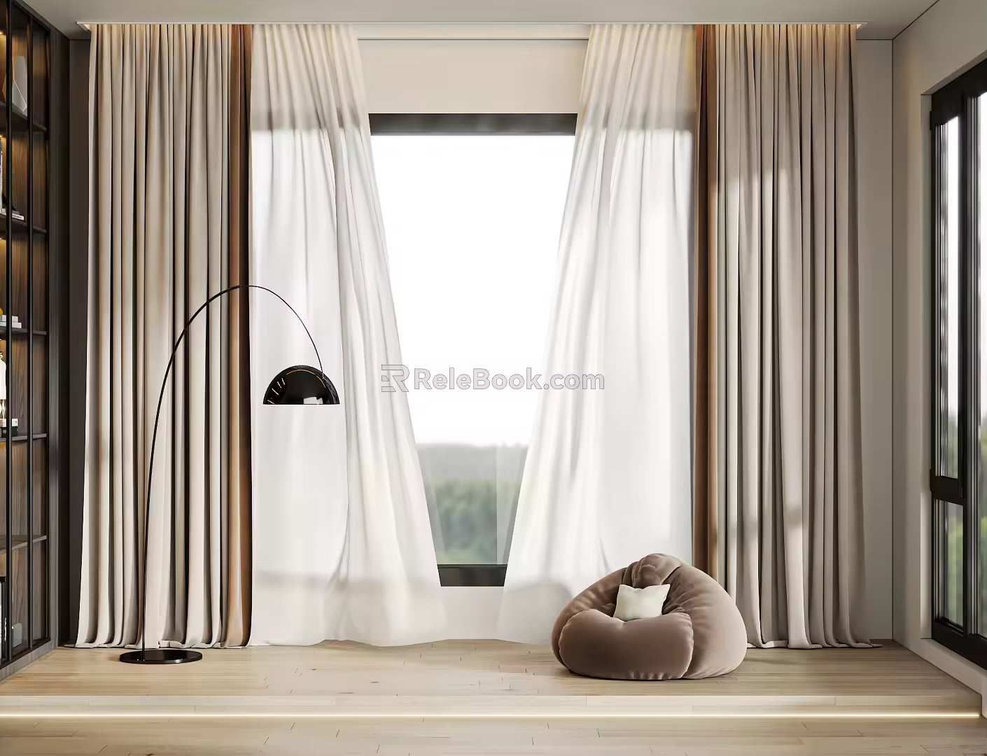 Modern Curtain Screen Combination 3d model