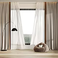 Modern Curtain Screen Combination 3d model