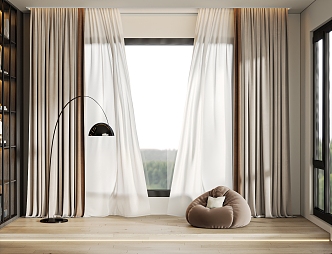 Modern Curtain Screen Combination 3d model