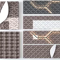 Modern 3D Wall Decor With Geometric Patterns Gray Brown White Textures And Lighting Accents 3d model