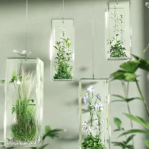 Modern indoor device landscaping flowers and shrubs gravel device box 3d model