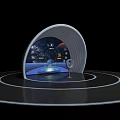 Modern all-in-one spherical experience space 3d model